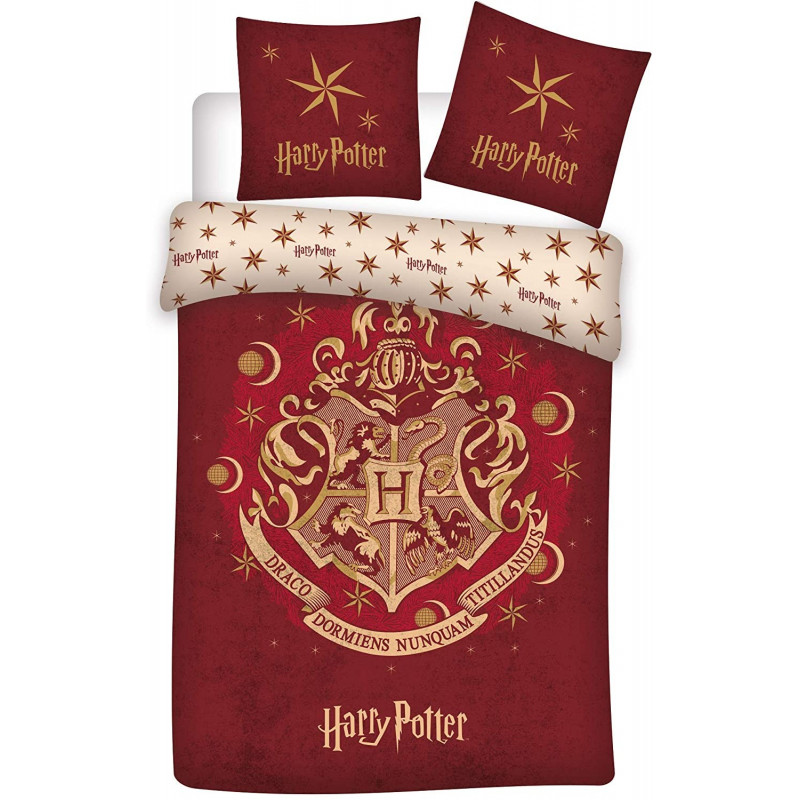 Funda Nórdica Hogwarts Harry Potter Algodon 160x200 para cama 90cm Oficial  Set