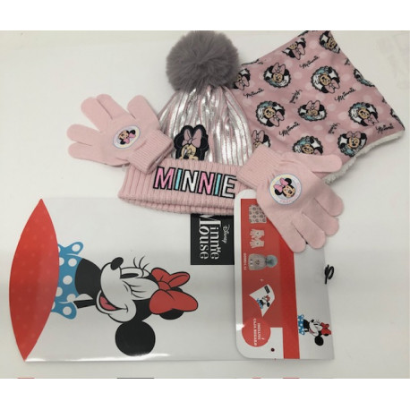 Gorro MINNIE  y braga cuello y guantes 